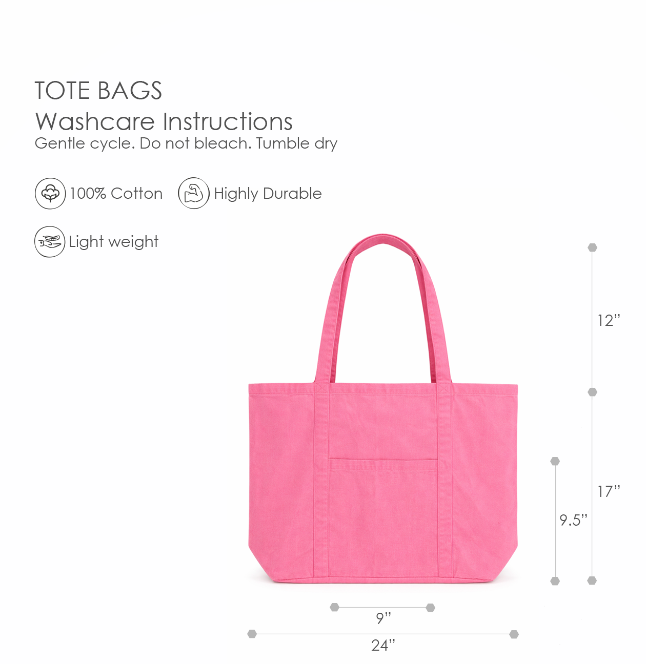 Bubblegum - Oversized Multi-Utility Cotton Tote Bag
