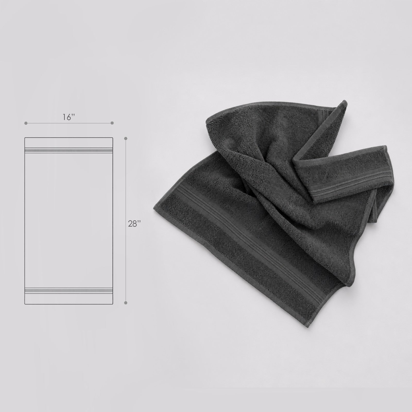 Smoke- signal Terry Hand / Vanity Towel-(Set/3)