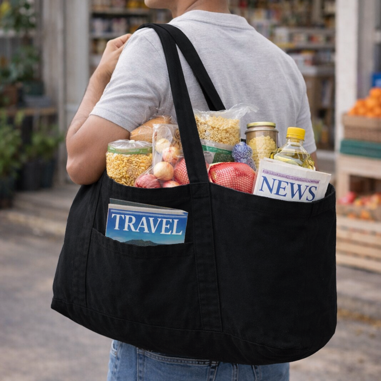 Licorice - Oversized Multi-Utility Cotton Tote Bag