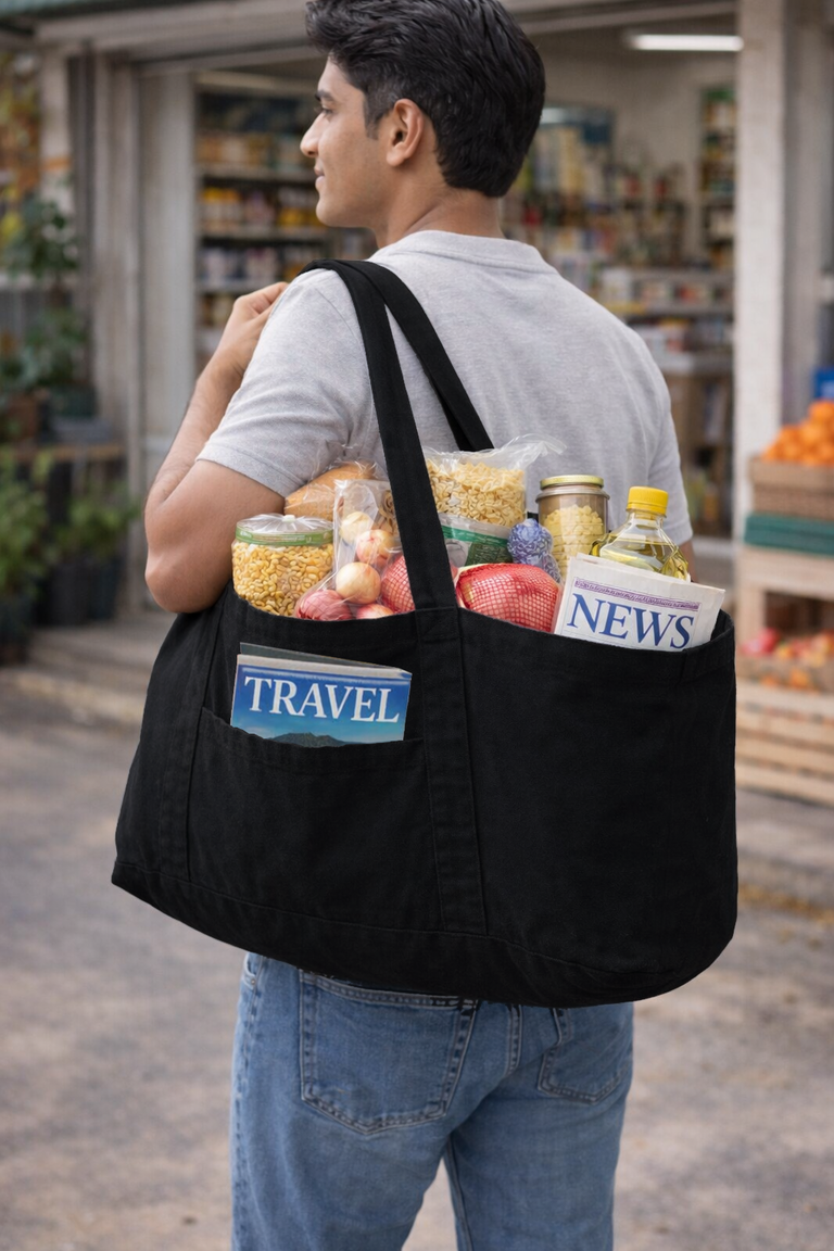 Licorice - Oversized Multi-Utility Cotton Tote Bag