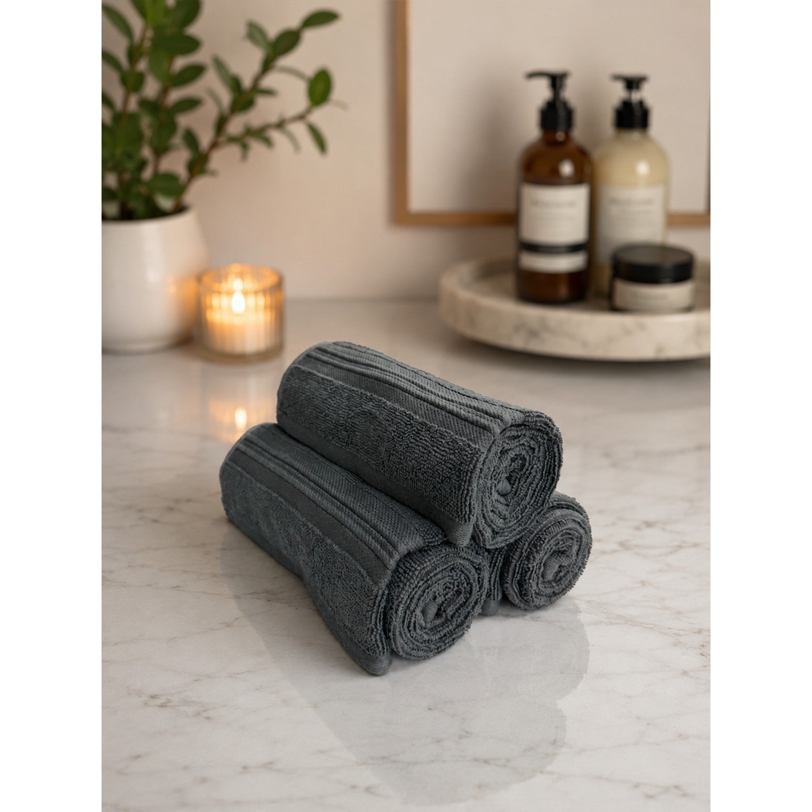 Smoke- signal Terry Hand / Vanity Towel-(Set/3)