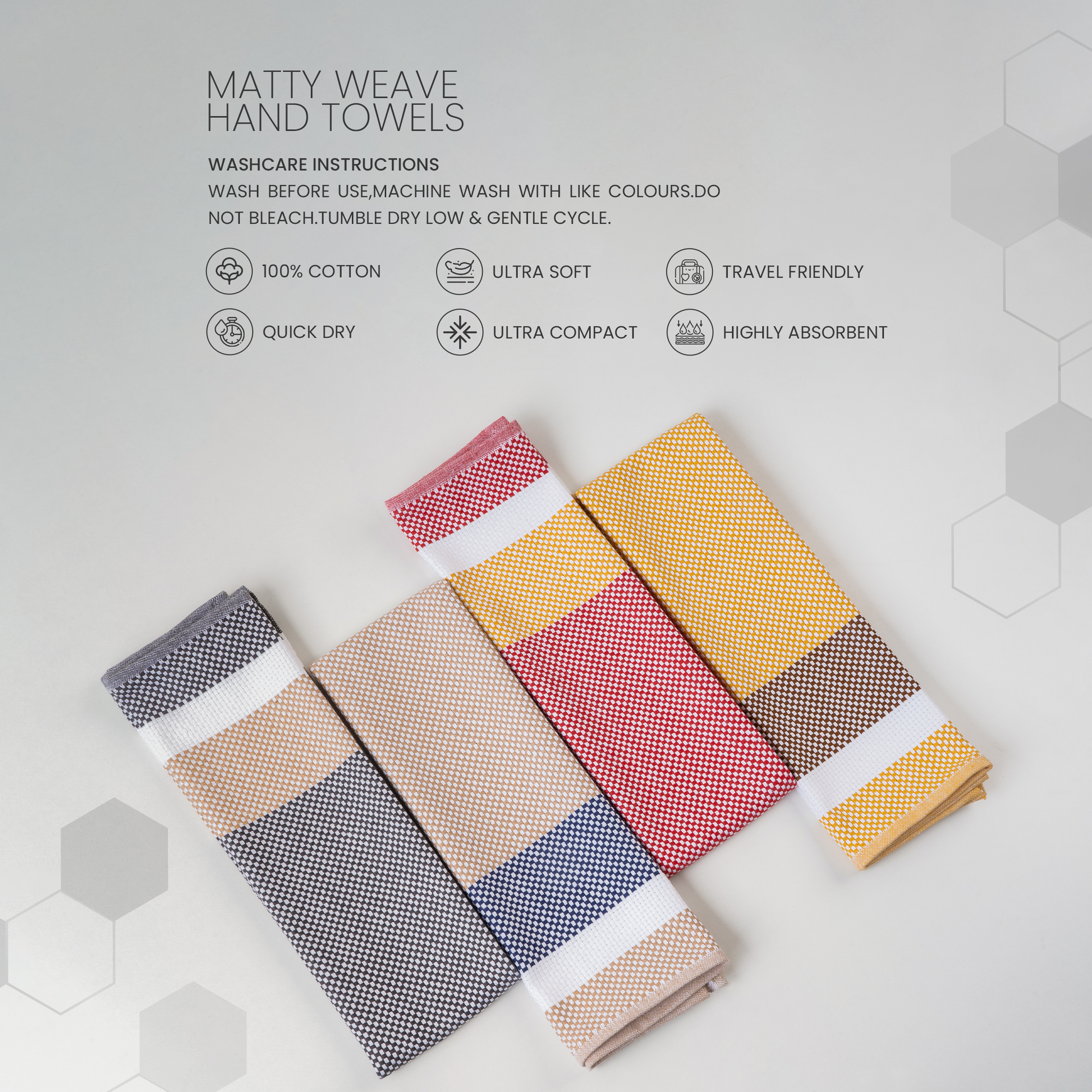 Matty Weave Hand Towel-Apricot (Set/3)