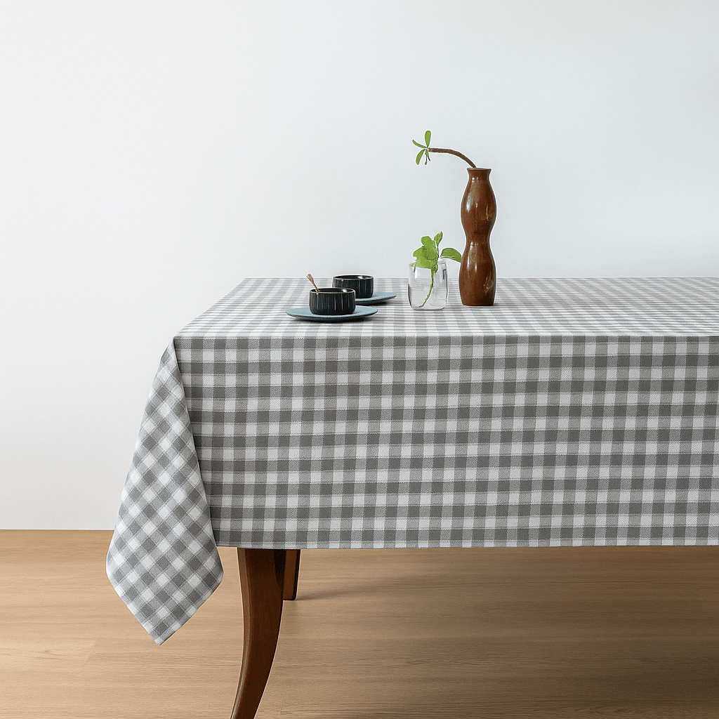 Misty Gingham Classic Dobby Cotton Tablecloths