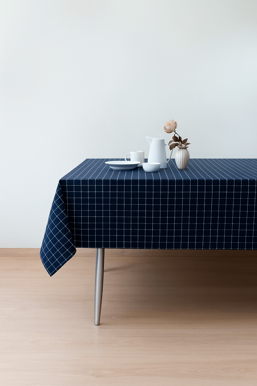 Ocean Check Dobby Check Cotton Tablecloth