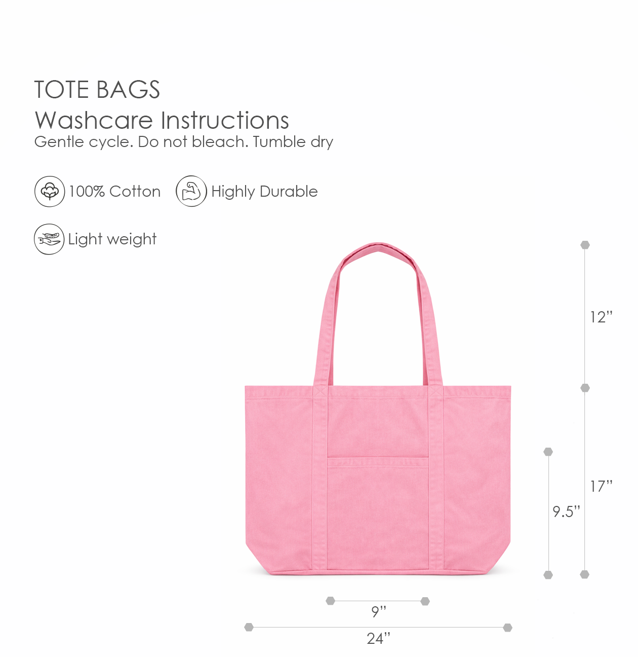 Strawberry - Oversized Multi-Utility Cotton Tote Bag