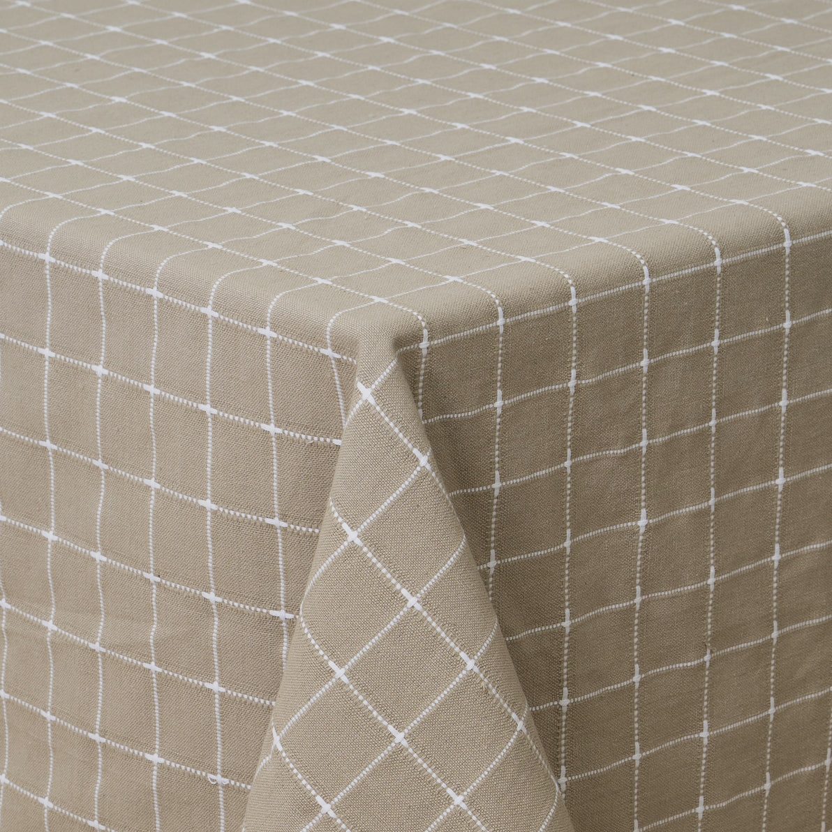 Sand Grid Dobby Check Cotton Tablecloth