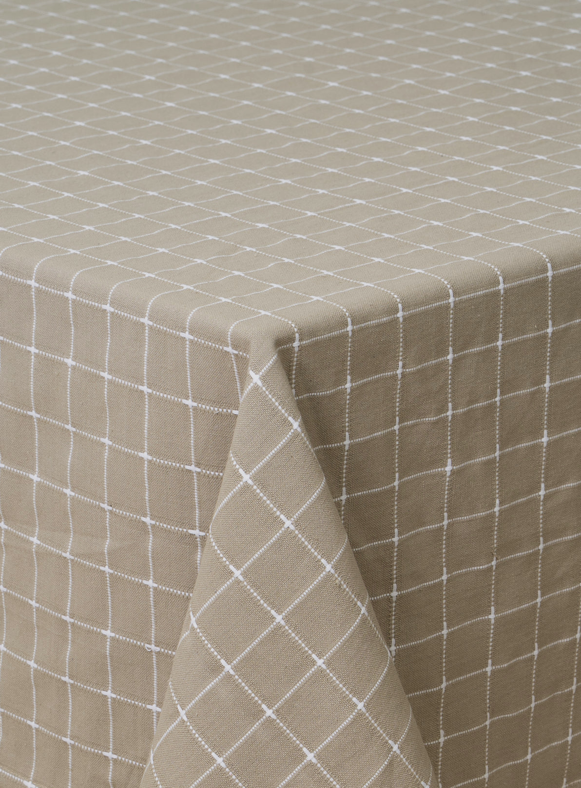 Sand Grid Dobby Check Cotton Tablecloth