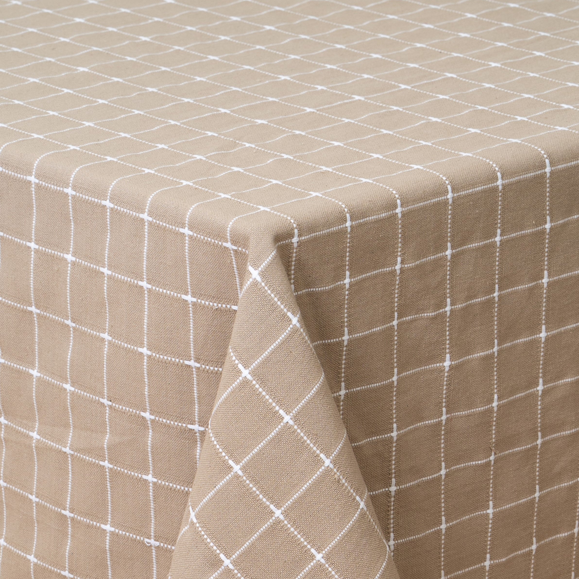 Sand Grid Dobby Check Cotton Tablecloth