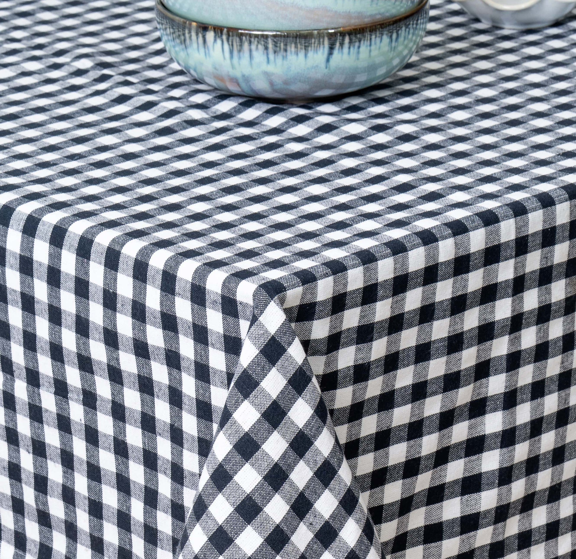 Shadow check Premium Cotton Table Cloth With Frill