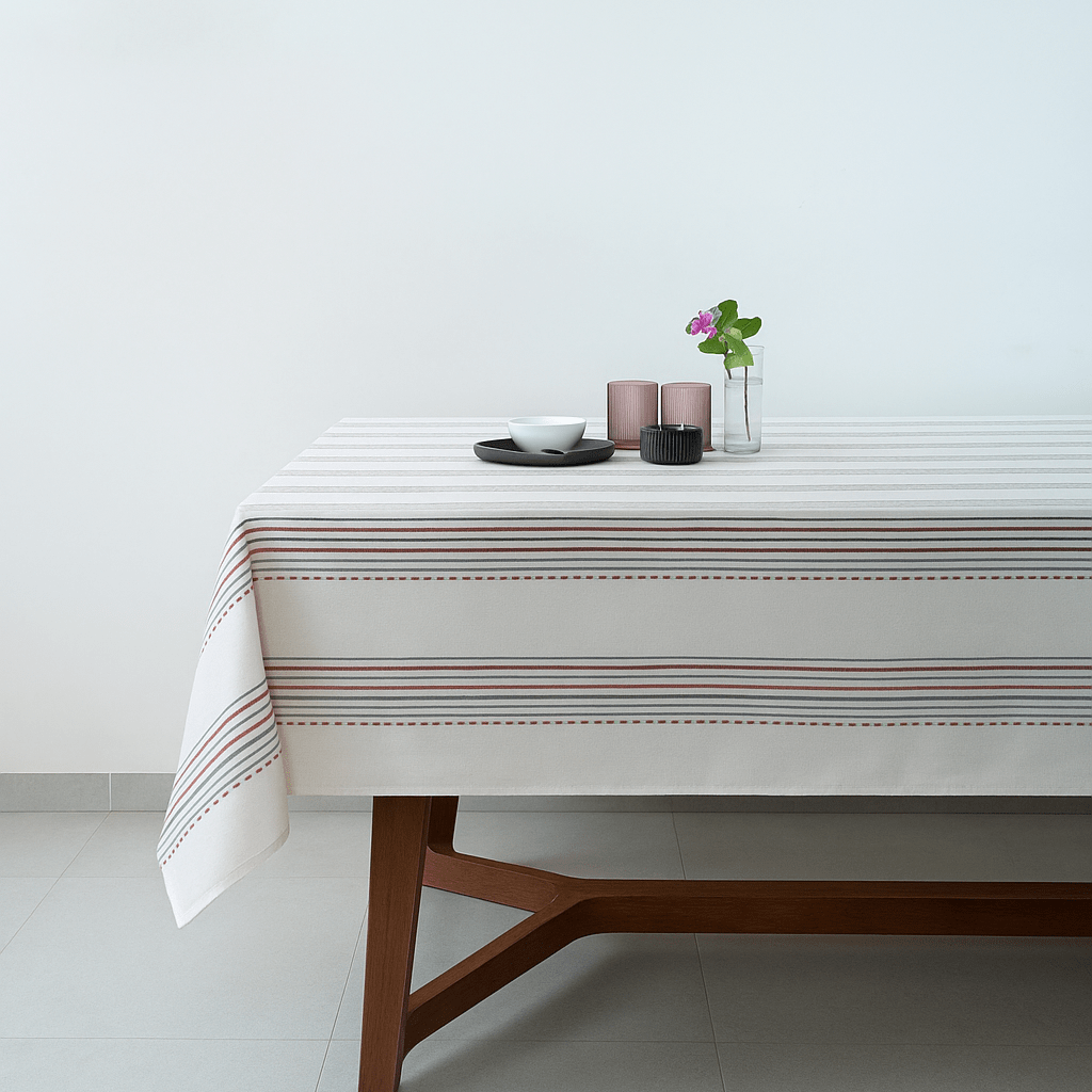 Vintage Lanes – Rustic Dobby Line Cotton Tablecloth
