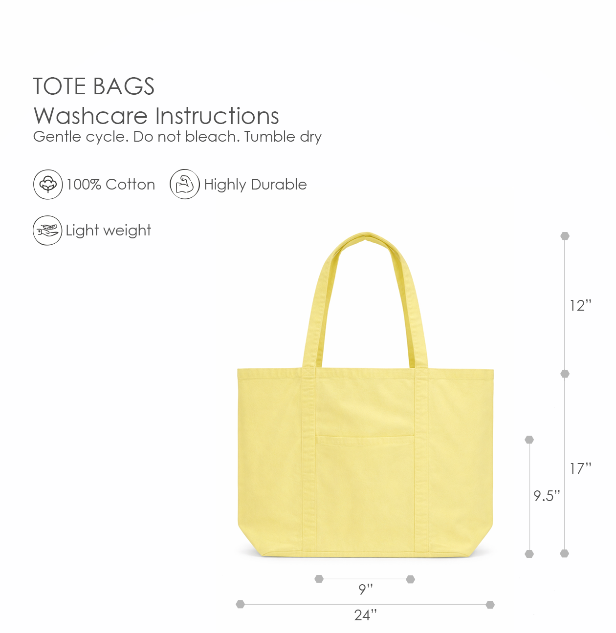 Lemon - Oversized Multi-Utility Cotton Tote Bag